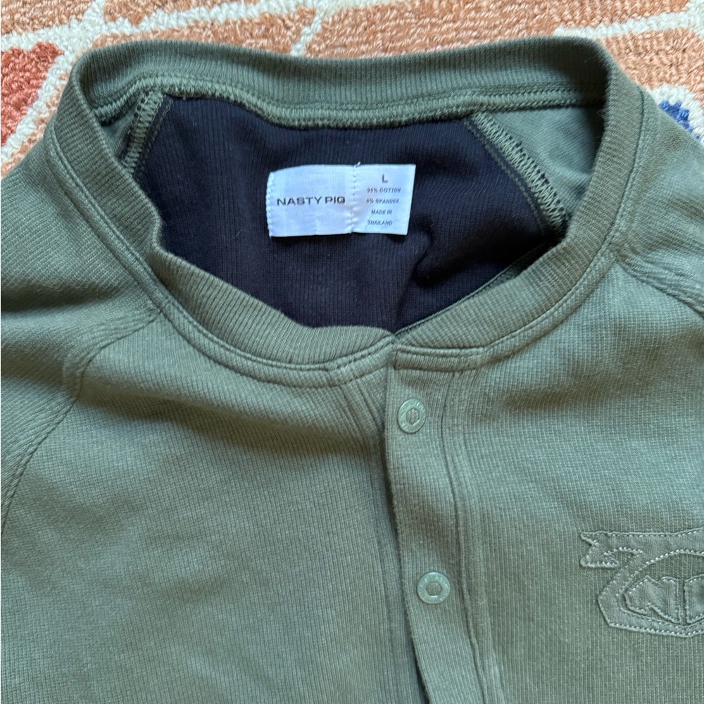 Nasty Pig Army Green Union Suit Cut Off Size L